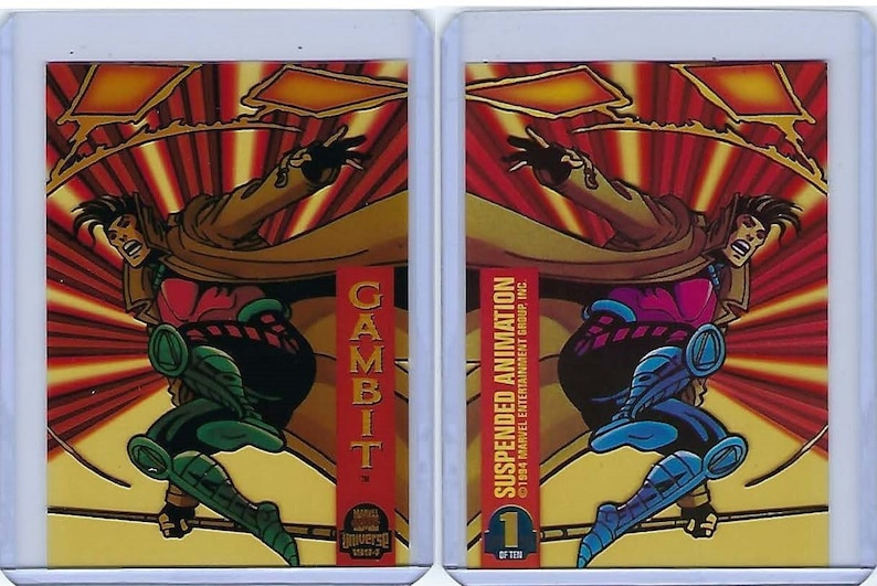 Gambit Card Animation 1994 Marvel Cards - Suspended Animation - Gambit, to Veno - Etsy