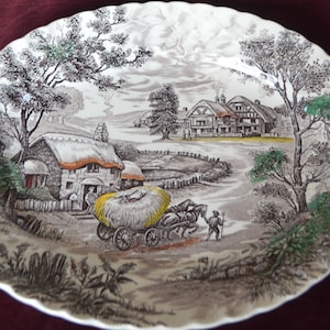 Yorkshire Ironstone Large Platter - Country Farm Scene
