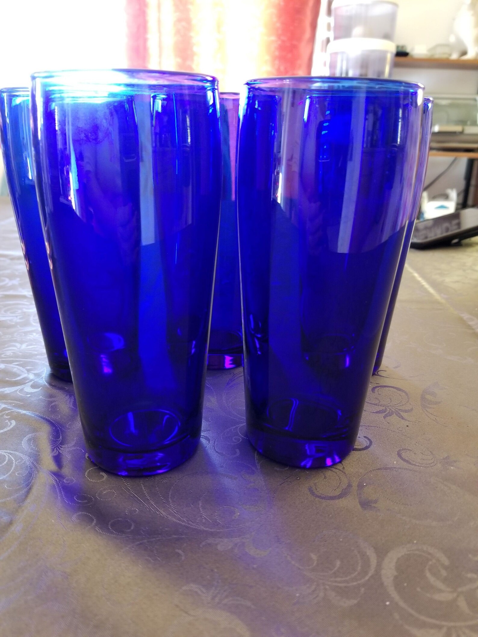 Cobalt Blue Highball Glass Vintage Etsy