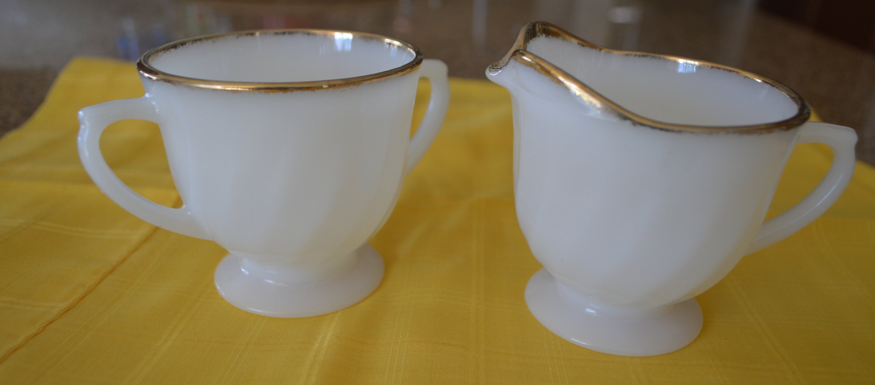 Vintage Fire King Milk Glass Swirl Sugar Bowl Creamer Serve Etsy