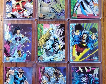 Marvel Universe Series 5 (1994) BASE Trading Cards - Juggernaut-Junkpile-Justice-Krystalin-Kymaera-Legacy-Meanstreak-Metalhead-Morbius
