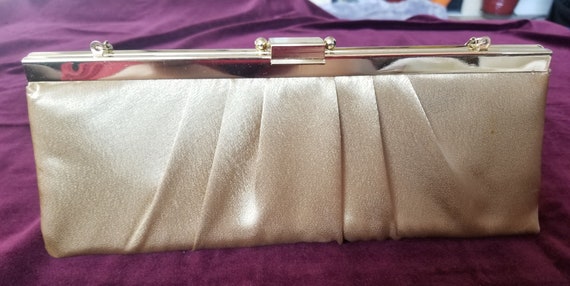 Vintage 1960's Gunne Sax Satin Gold Evening Purse… - image 5