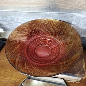 Il Quadrifoglio Decorative Glass Bowl - Red & Gold - Italian