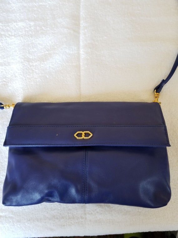 Cabin Creek Genuine Leather Violet Blue Handbag