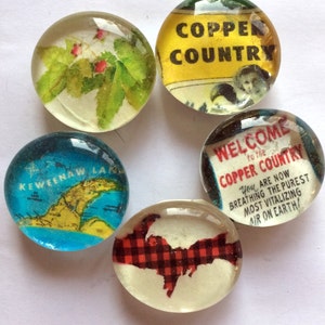 Copper Country Michigan Glass Magnets