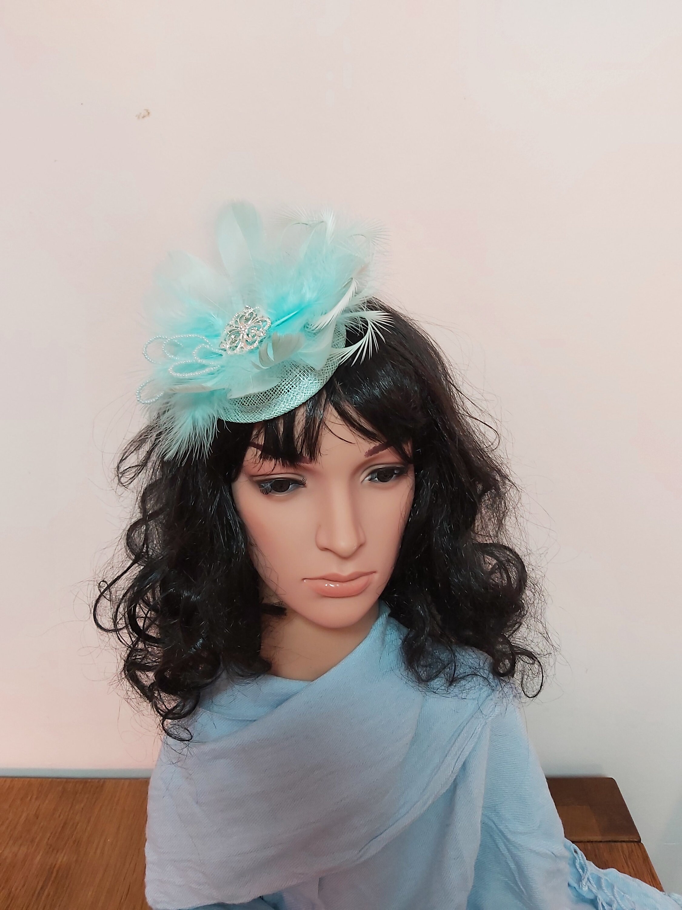 Light Turquoise Fascinator - Etsy