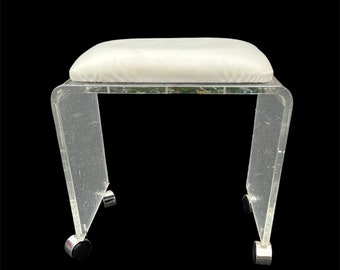 Vintage lucite vanity stool / bench