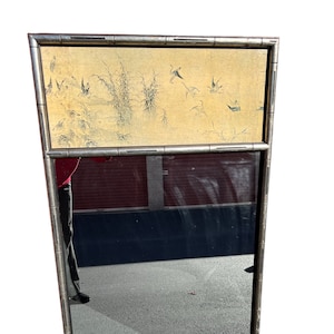 Vintage chinoiserie faux bamboo mirror