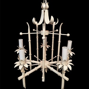 Beautiful vintage faux bamboo chandelier image 2