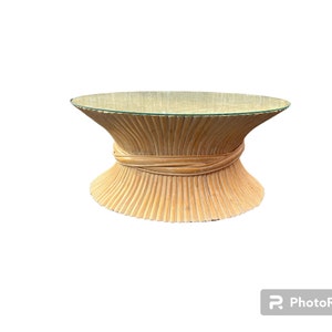 Wheat sheaf bamboo coffee table in the McGuire style image 8