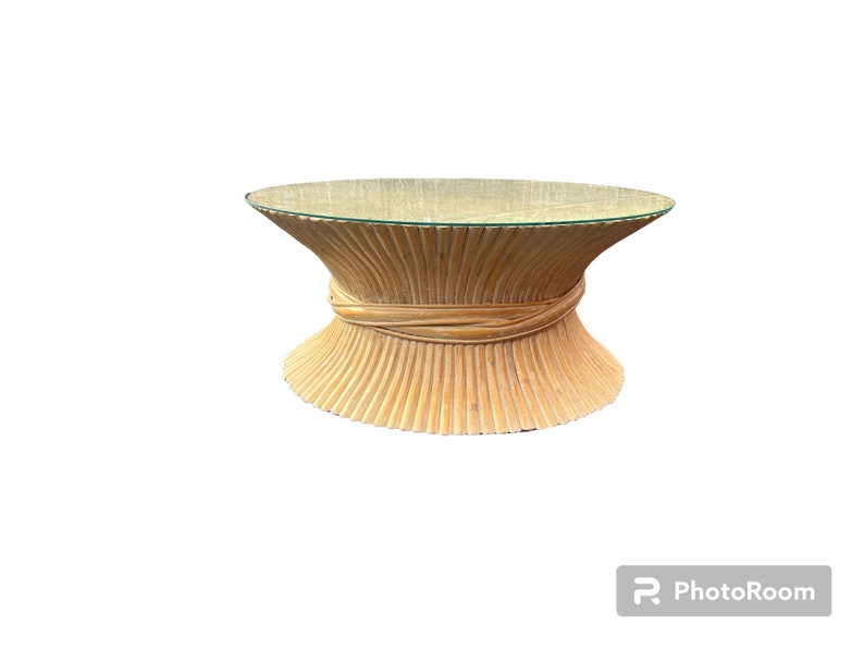 Wheat sheaf bamboo coffee table in the McGuire style image 8