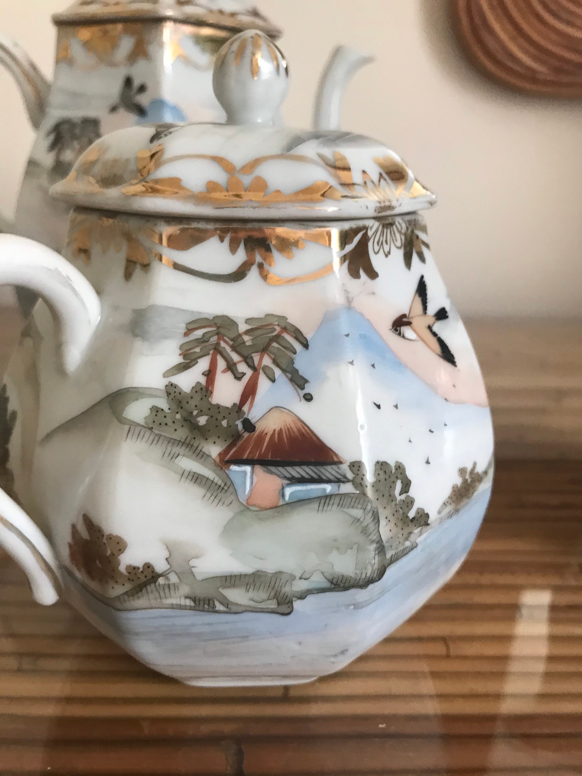 Pretty vintage hand painted Japanese tea set Etsy