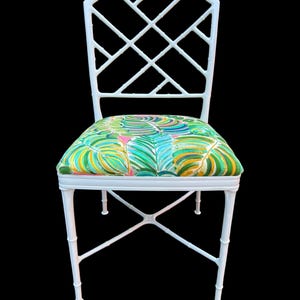 Beautiful vintage Brown Jordan faux bamboo Calcutta side / dining chair