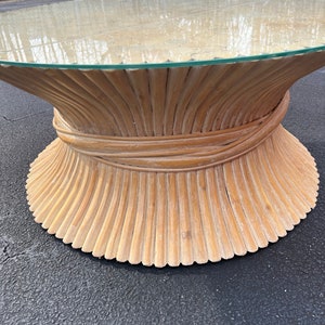 Wheat sheaf bamboo coffee table in the McGuire style image 5