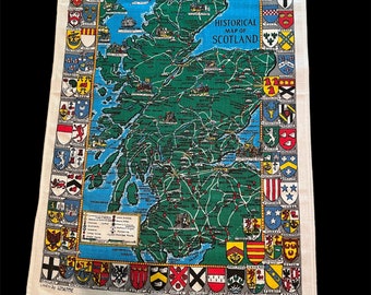 Vintage Scotland linen dish towel