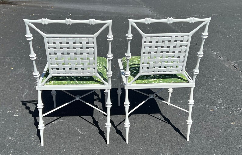 Beautiful pair of vintage Phyllis Morris faux bamboo chairs image 5