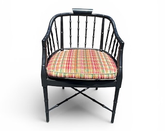 Vintage Faux Bamboo Armchair – Chinoiserie Hollywood Regency