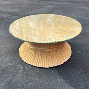 Wheat sheaf bamboo coffee table in the McGuire style image 7