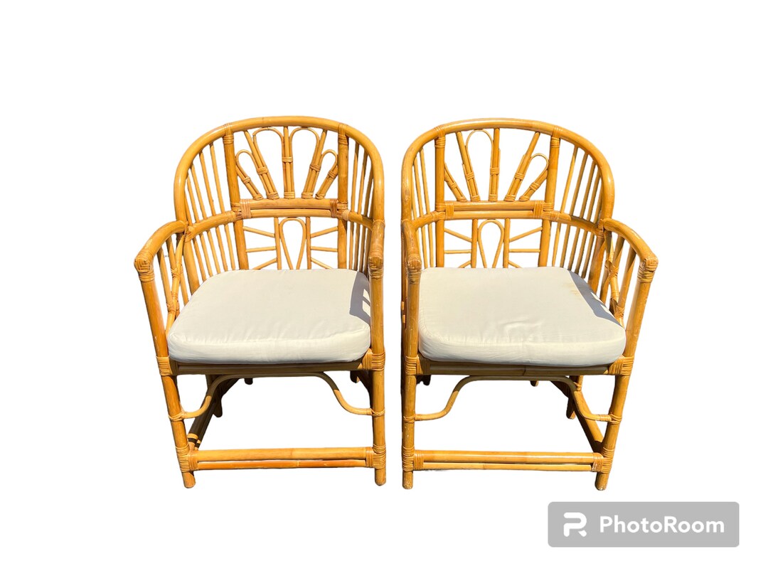 Pair of Vintage Brighton Bamboo Chairs Etsy