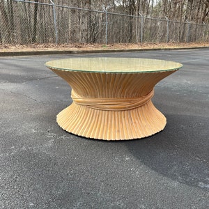 Wheat sheaf bamboo coffee table in the McGuire style image 6