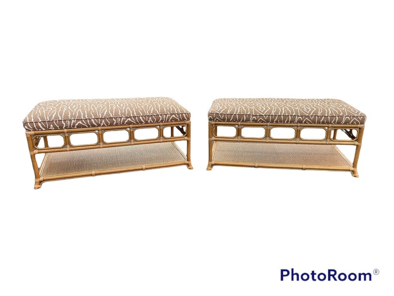 Gorgeous Selamat bench with all new upholstery. SOLD INDIVIDUALLY image 10