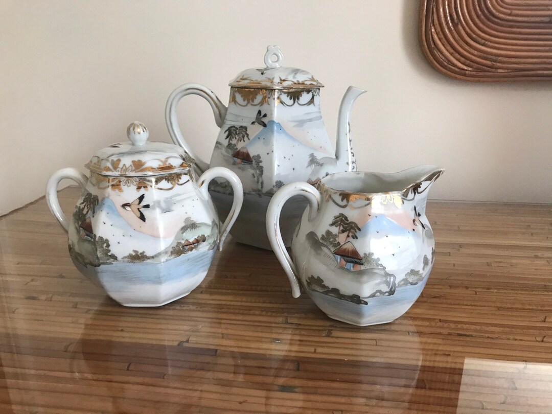 Pretty Vintage Hand Painted Japanese Tea Set Etsy