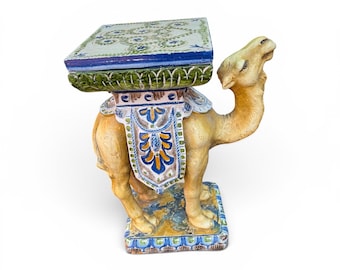 Vintage Camel Garden Stool Side Table – Moroccan Flair Camel Decor