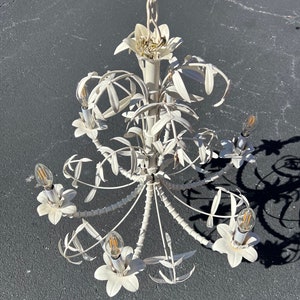 Beautiful vintage faux bamboo chandelier image 5