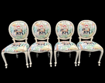 Four - twisted rope - nautical rope - knot chairs