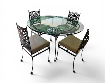 Vintage Arthur Umanoff Mayan table and four chairs