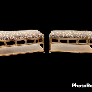 Gorgeous Selamat bench with all new upholstery. SOLD INDIVIDUALLY image 1