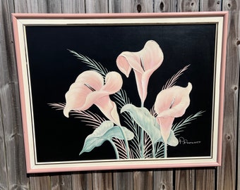 Vintage Calla Lily oil painting by Pinault