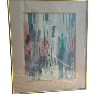 Vintage Lee Reynolds pastel print in gold frame