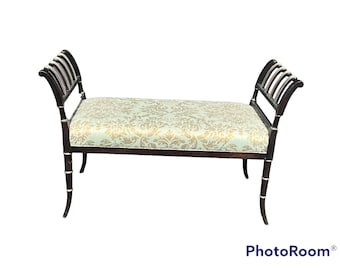 Gorgeous Hickory chair Hollywood regency faux bamboo bench