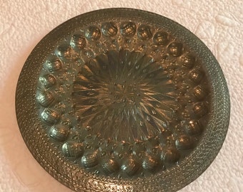 Beautiful hand hammered vintage brass tray