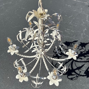 Beautiful vintage faux bamboo chandelier image 8