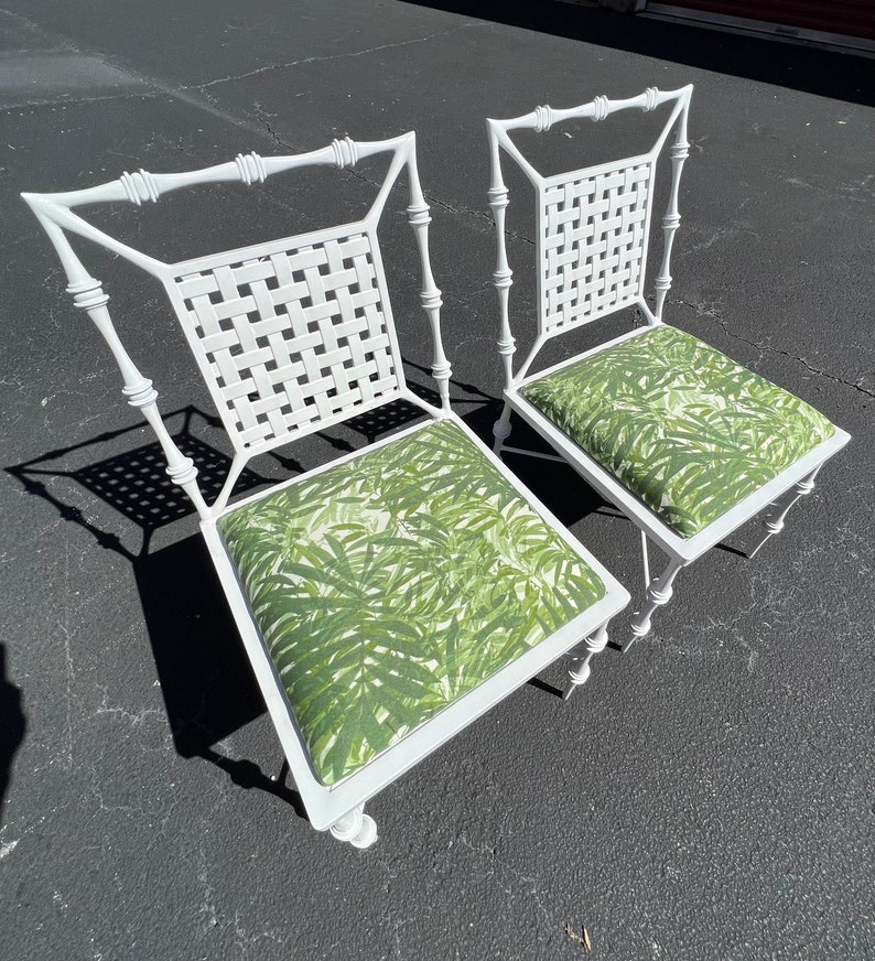 Beautiful pair of vintage Phyllis Morris faux bamboo chairs image 2