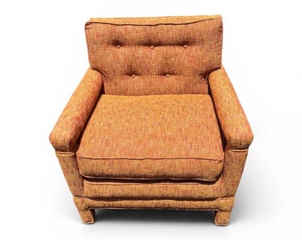 Vintage Parsons Chair with Arms – all new Upholstery, Mid-Century Style