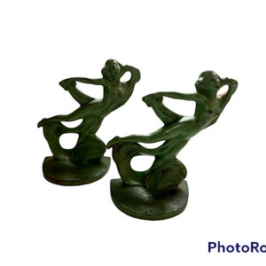 Vintage art deco style heavy metal bookends