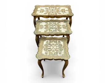 Set of vintage Florentine nesting tables