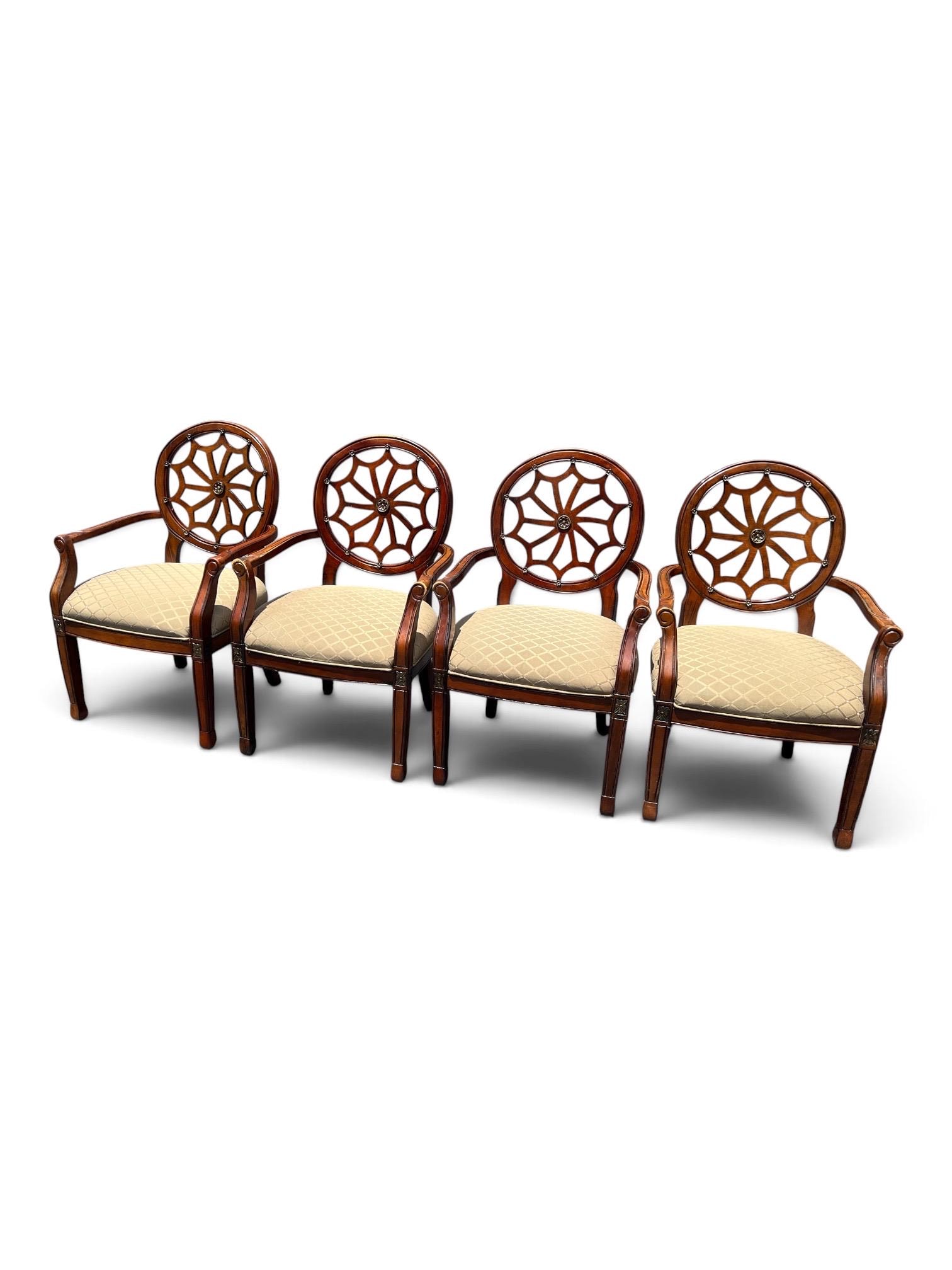 椅子 spider back arm chair Set of Four Vintage Spider Back Arm Chairs – Neoclassical Mahogany