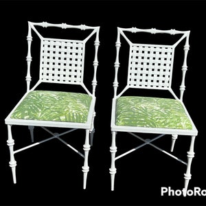 Beautiful pair of vintage Phyllis Morris faux bamboo chairs image 1