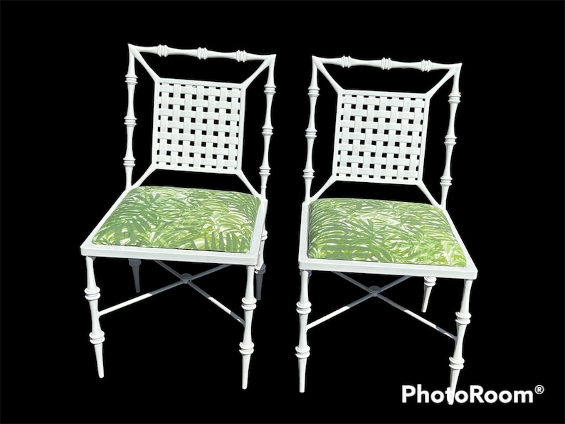 Beautiful pair of vintage Phyllis Morris faux bamboo chairs image 1