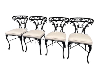 Vintage Molla French Regency Patio Chairs – New Paint, new Upholstery