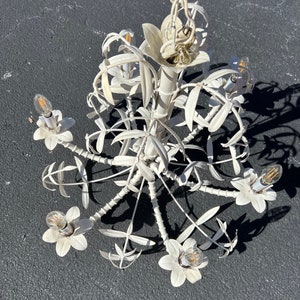 Beautiful vintage faux bamboo chandelier image 4