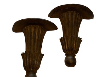 Pretty pair of wooden shelves / sconces- lovely carving!