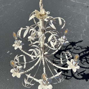 Beautiful vintage faux bamboo chandelier image 6