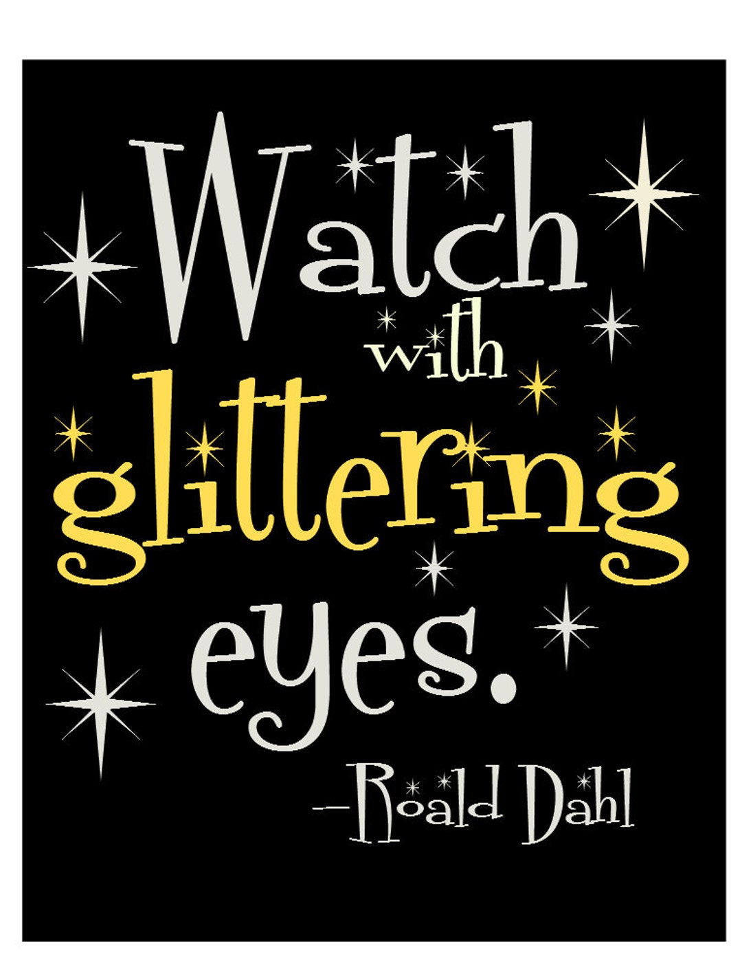 Watch With Glittering Eyes roald Dahl Etsy