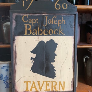 Primitive, Colonial, Early American wooden tavern sign