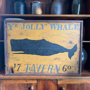 Primitive, Colonial, Early American Tavern sign